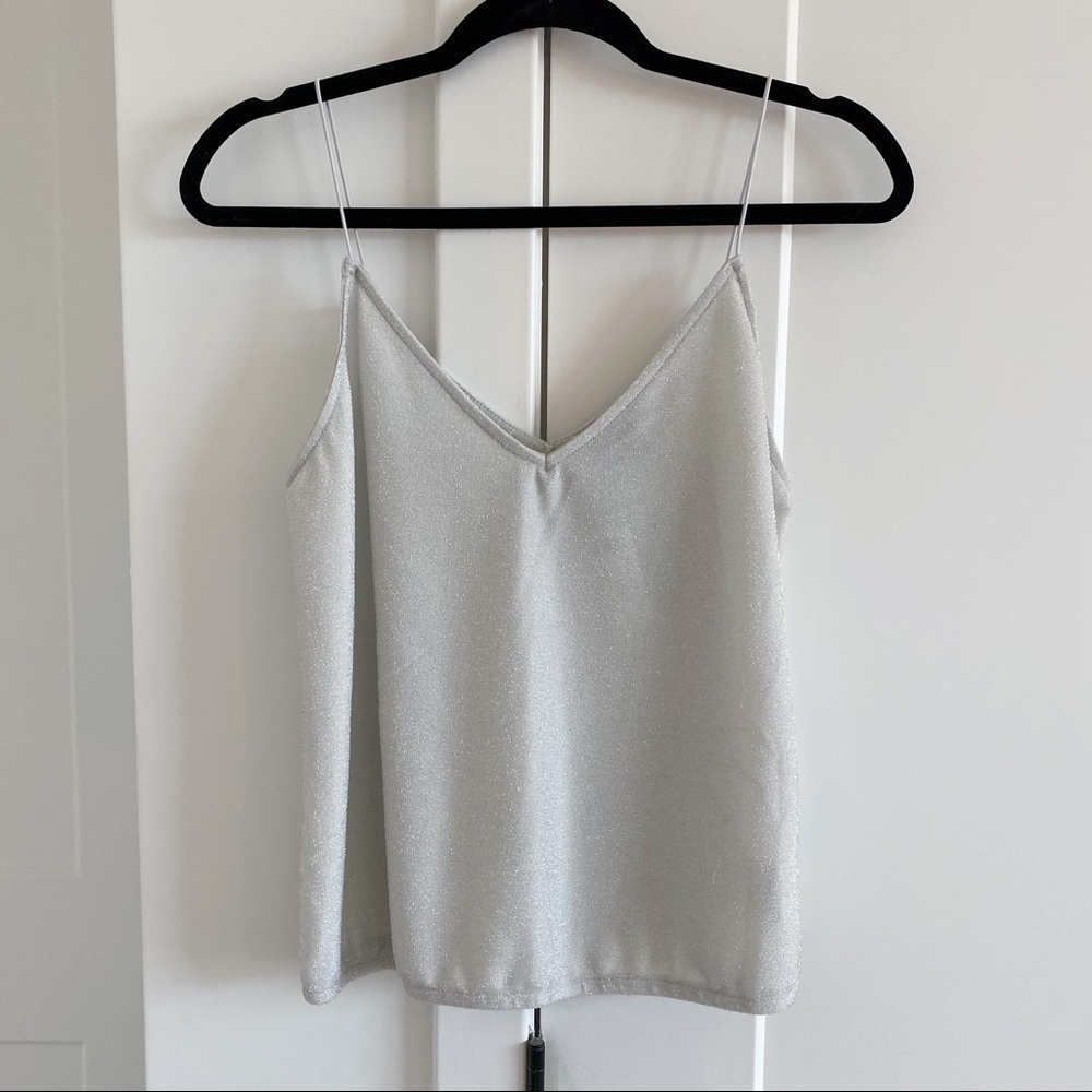 NWT Silver Glitter Camisole